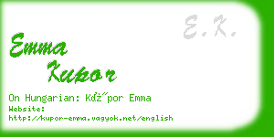 emma kupor business card